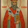 Saint Senan Hand Painted Christian Catholic Icon on Wood