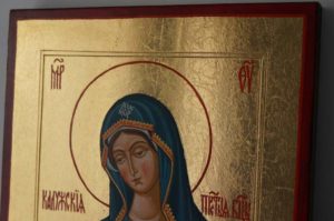 Theotokos of Kaluga Hand Painted Orthodox Icon on Wood