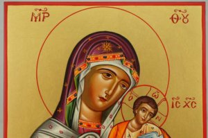 Mother of God Konevskaya Hand Painted Orthodox Icon Byzantine Orthodox