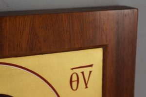 Our Lady of the Sign mahogany wood panel Hand Painted Byzantine Orthodox Icon