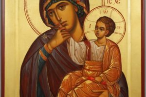 Panagia Paramythia Hand Painted Greek Orthodox Byzantine Icon on Wood