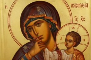 Panagia Paramythia Hand Painted Greek Orthodox Byzantine Icon on Wood