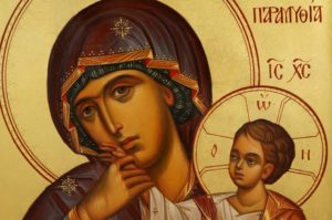 Panagia Paramythia Hand Painted Greek Orthodox Byzantine Icon on Wood