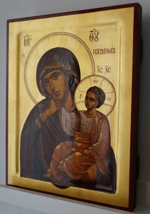 Panagia Paramythia Hand Painted Greek Orthodox Byzantine Icon on Wood