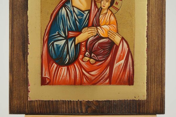 Saint Joseph and Baby Jesus Icon Hand Painted