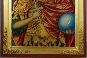 Saint Michael the Archangel Hand Painted Byzantine Icon Painted on Raised Border Panel