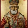 Saint Nicholas Archbishop of Myra Hand Painted Orthodox Icon on Wood