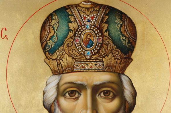 Saint Nicholas Archbishop of Myra Hand Painted Orthodox Icon on Wood