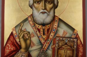 Saint Nicholas Archbishop of Myra Hand Painted Orthodox Icon on Wood