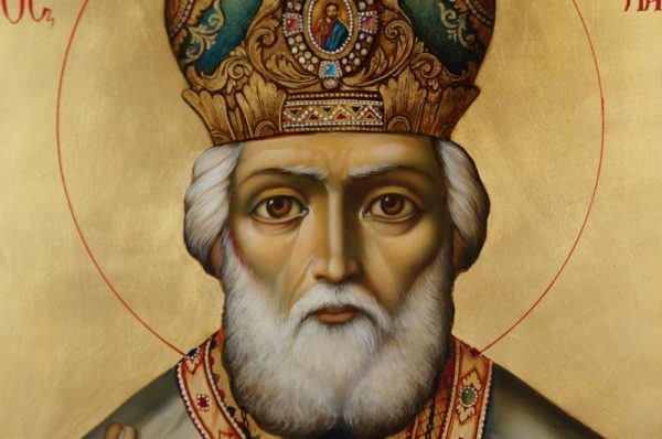 Saint Nicholas Archbishop of Myra Hand Painted Orthodox Icon on Wood