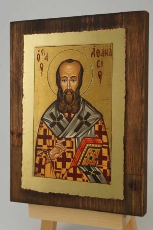 St Athanasius the Great small Icon Hand Painted Byzantine Orthodox