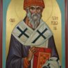 St Spyridon of Trimythous the Wonderworker Hand Painted Byzantine Orthodox Icon