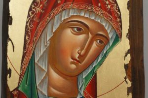 Theotokos Hand Painted Greek Orthodox Byzantine Icon