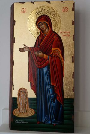 Virgin Mary Panagia Gerontissa Hand Painted Greek Orthodox Icon