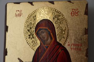 Virgin Mary Panagia Gerontissa Hand Painted Greek Orthodox Icon
