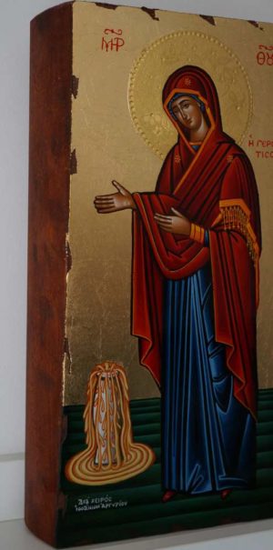 Virgin Mary Panagia Gerontissa Hand Painted Greek Orthodox Icon