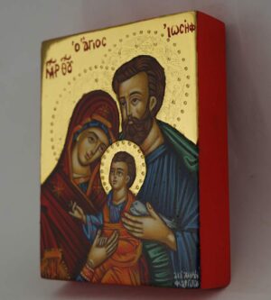 holy family icon miniature hand painted greek orthodox