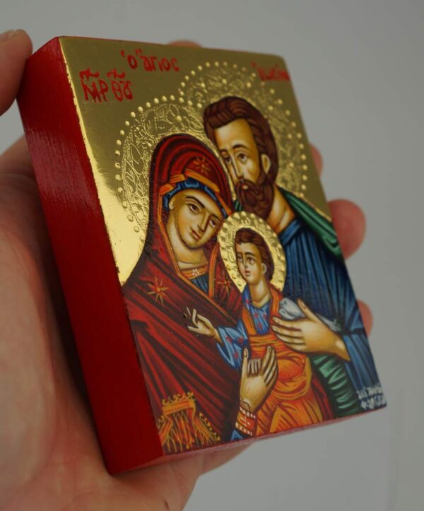 holy family icon miniature hand painted greek orthodox