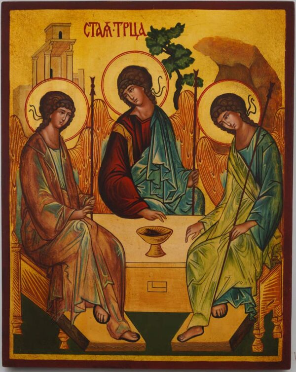 holy trinity (andrei rublev) icon hand painted orthodox
