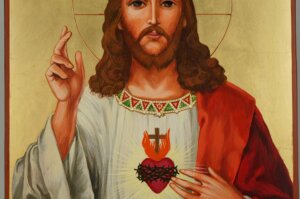 jesus christ sacred heart icon large size catholic hand painted
