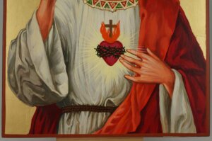 jesus christ sacred heart icon large size catholic hand painted