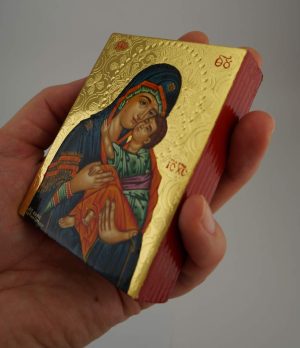 our lady eleusa icon hand painted greek orthodox