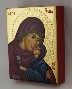 saint anna icon miniature hand painted greek orthodox