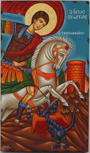 saint george victory bearer and wonderworker icon greek