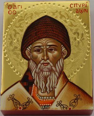 saint spyridon icon hand painted greek orthodox