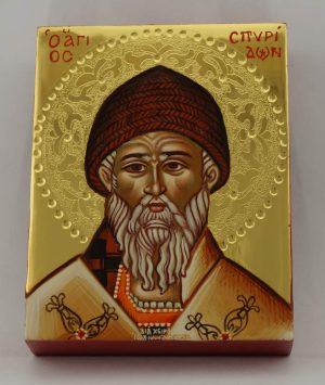 saint spyridon icon hand painted greek orthodox