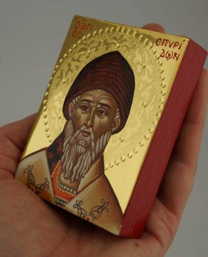 saint spyridon icon hand painted greek orthodox