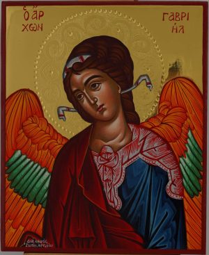 st archangel gabriel icon hand painted greek