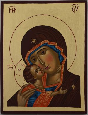 theotokos of vladimir icon hand painted orthodox