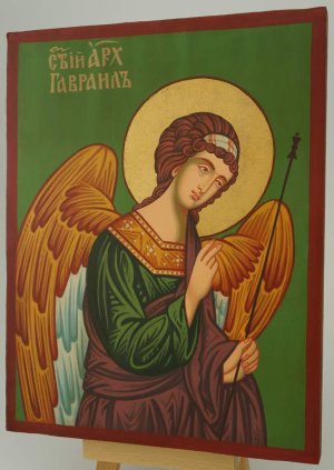 St Archangel Gabriel Icon Hand Painted Byzantine Orthodox