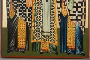The Three Holy Hierarchs Hand Painted Byzantine Orthodox Icon on Wood