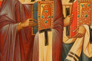 Three Holy Hierarchs full bodies Hand Painted Byzantine Orthodox Icon on Wood