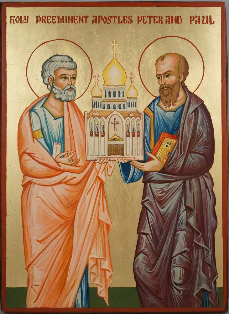 Holy Preeminent Apostles Peter and Paul Orthodox Icon Hand Painted