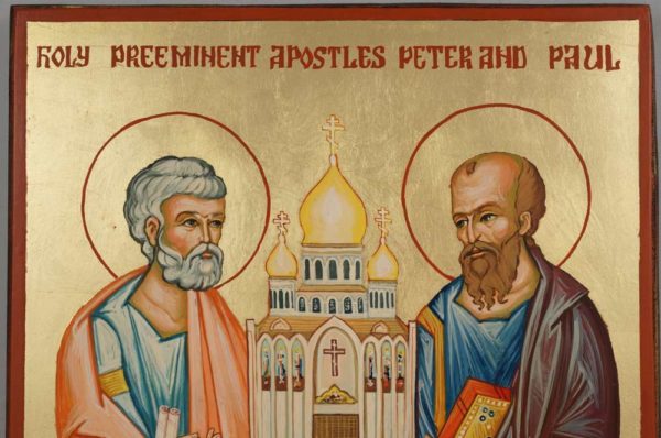 Holy Preeminent Apostles Peter and Paul Orthodox Icon Hand Painted