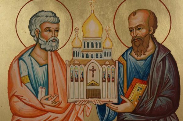 Holy Preeminent Apostles Peter and Paul Orthodox Icon Hand Painted