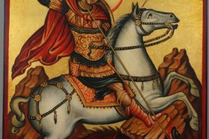 Saint George Icon Slaying the Dragon Hand Painted Orthodox