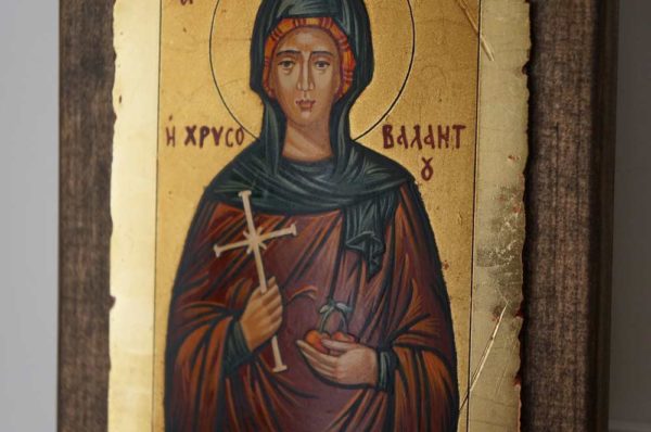 Saint Irene Chrysovalantou Hand Painted Greek Orthodox Icon