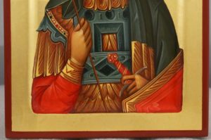 St Demetrius the Great Martyr raised border Hand Painted Byzantine Icon
