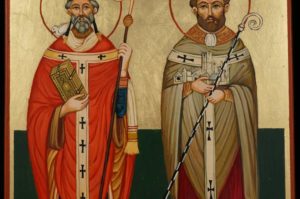 St Gregory and St Augustine Hand Painted Icon