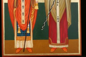 St Gregory and St Augustine Hand Painted Icon