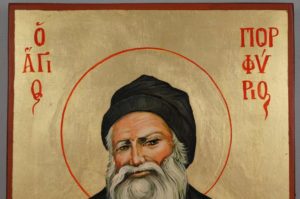 St Porphyrios Bairaktaris of Kafsokalivia Hand Painted Orthodox Icon on Wood