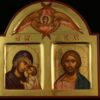 Theotokos Jesus Christ Cherub polished gold Hand Painted Orthodox Icon