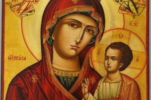 virgin mary hodegetria icon hand painted orthodox