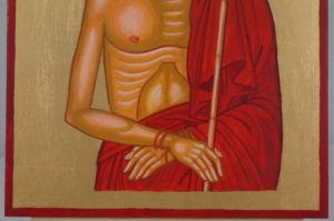 Christ the Bridegroom Hand Painted Orthodox Icon on Wood Crown of Thorns
