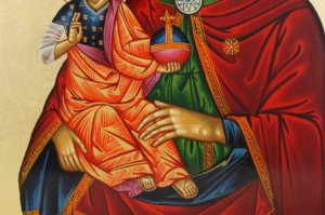 Holy Virgin Mary of Angels Hand Painted Icon Greek Byzantine Orthodox Large