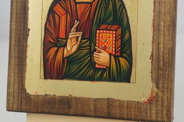 Jesus Christ Pantocrator – closed book Hand Painted Icon Byzantine Orthodox